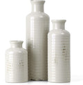 White Ceramic Vase Set of 3, Rustic Vase by CUCUMI