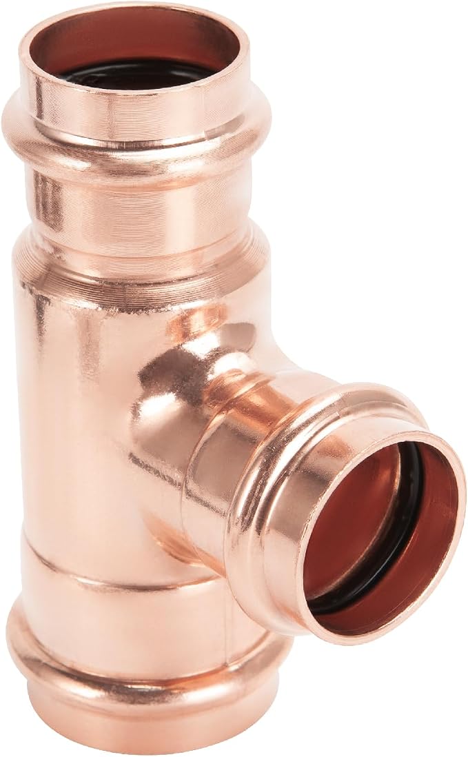 Copper Press Fittings 3/4 inch Tee PxPxP 10 Pack | LF Press Equal Tee - Image 9