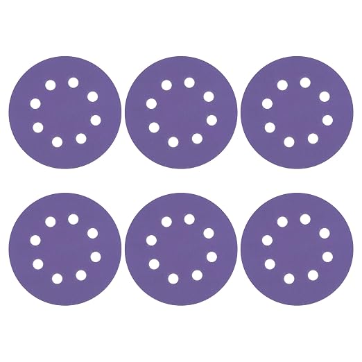 HARFINGTON 10Pcs 5Inch Sanding Disc 8 Hole 1200Grit Purple Aluminum Oxide | by HARFINGTON
