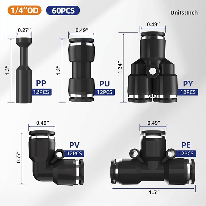 1/4”OD Push to Connect Fittings - Image 2