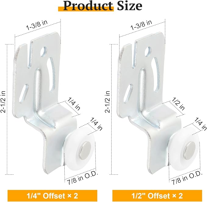 4 Pcs Sliding Closet Door Roller Kit - Image 2