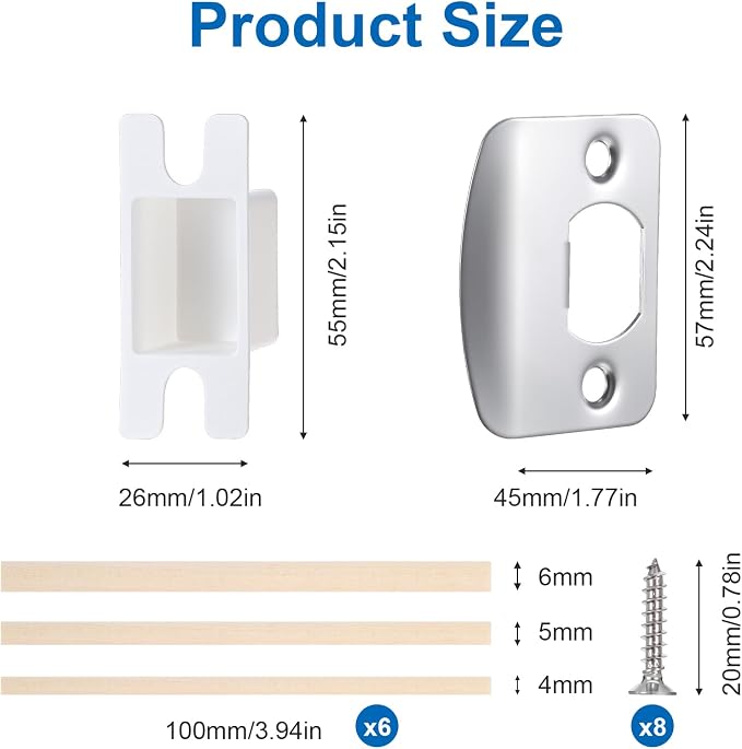 4 Sets Door Striker Plates, Door Latch Plate Doors Frame Repair Kit Strike Plate - Image 3