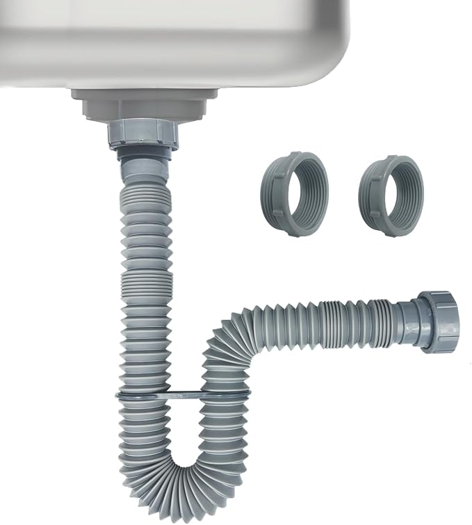 1-1/2 Inch Flexible Sink Drain Pipe, Scalable 13-33.5 Inch P Trap Pipe by Unknown
