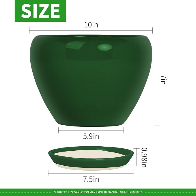 Deep Dream 10 Inch Plant Pot- Ceramic Planter Pot Round Plant Pots - Image 2