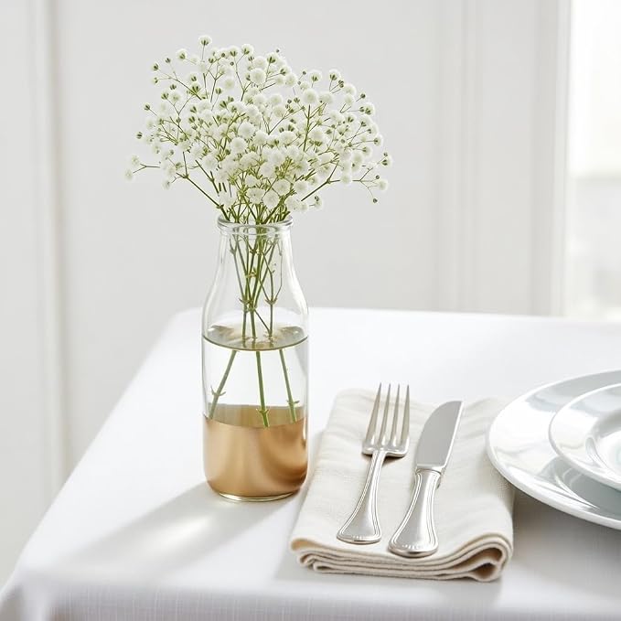 Hosley Set of 24 Glass Gold Dip Glass Bottles, 5.5" H Elegant Gold-Dipped Design - Image 5