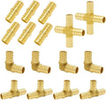 Hooshing 16 Pack 3/4" PEX Fitting Combo, Cross Set | Heavy Duty Brass Barb by Hooshing