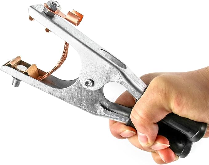 QWORK Welding Ground Clamp, 2 Pack 500AElectroplated Ground Clamp Copper - Image 4