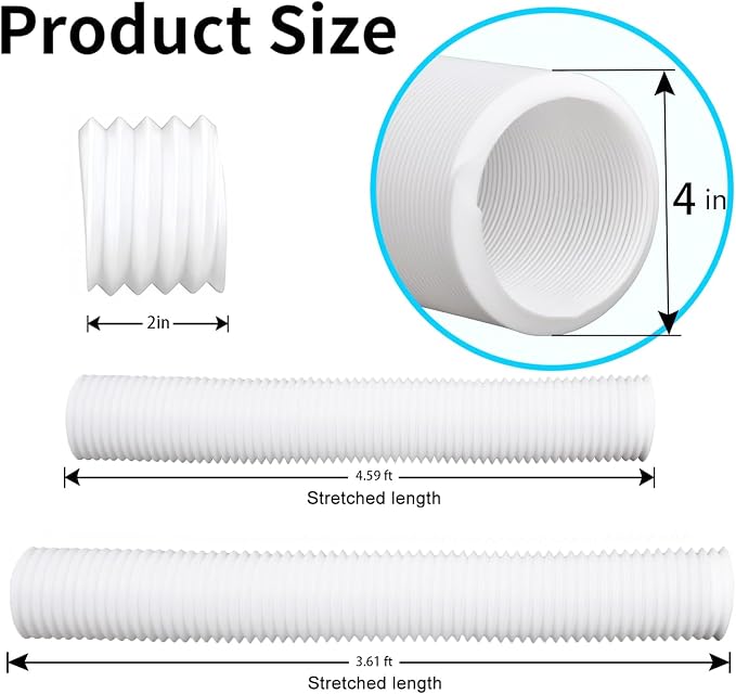 Extra 8.3ft Long Gutter Downspout Extensions Flexible, Down Spout Drain Extender - Image 2