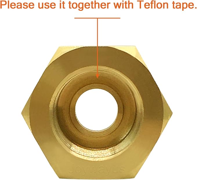 Joywayus 1/2 NPT Male to 3/8 Compression Female Thread Bushing Pipe Fitting - Image 4