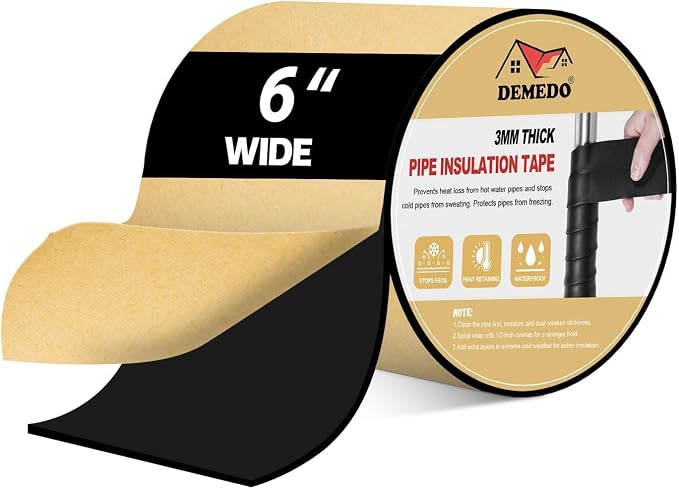 DEMEDO Pipe Insulation Tape, Pipe Wrap Insulation Foam Tape Self Adhesive by DEMEDO