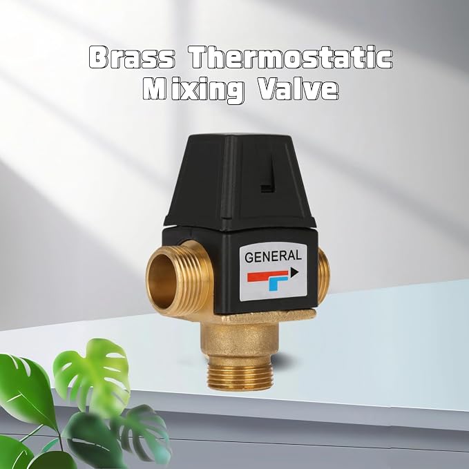 3-Way Mixing Valve 3/4 Mixing Valve DN20 Male Thread Brass Thermostatic Mixing - Image 2