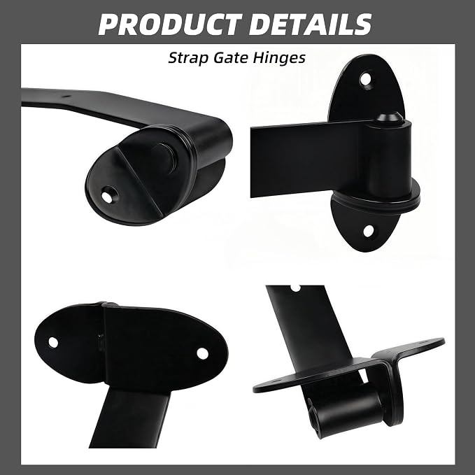 12 inches Strap Gate Hinges, T Shaped Lift Off Hinge | - Image 5