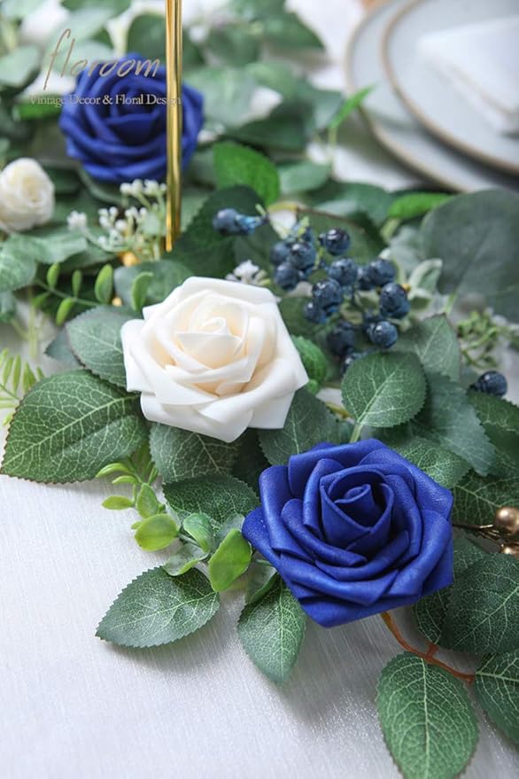 Artificial Flowers 25pcs Real Looking Champagne Foam Fake Roses - Image 5