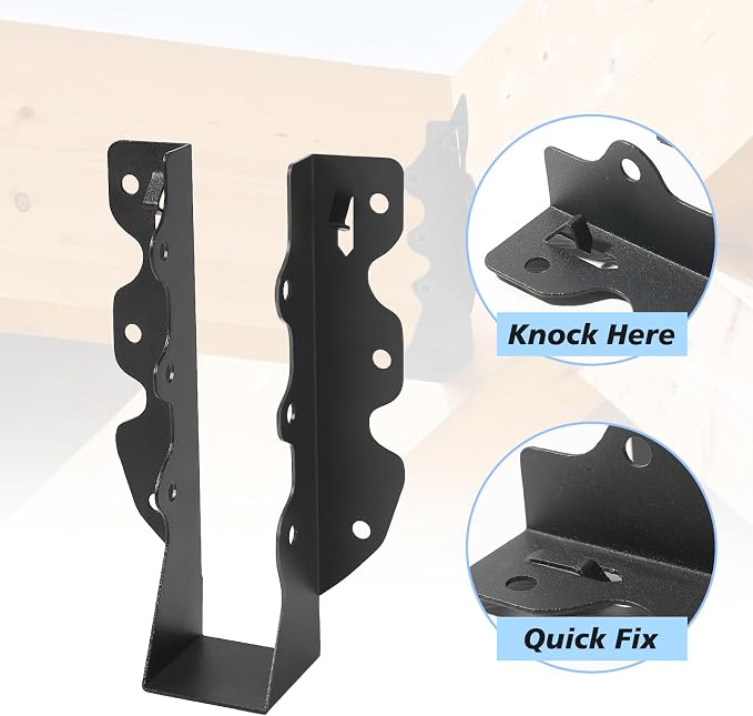 24 Pcs 2"x 8" Joist Hanger, Q235B Steel Face Mount Joist Hangers, Rafter - Image 3