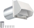 6 Inch Hooded Wall Vent with Screen and Damper, Dryer Vent Cover Outside by JYINCPED