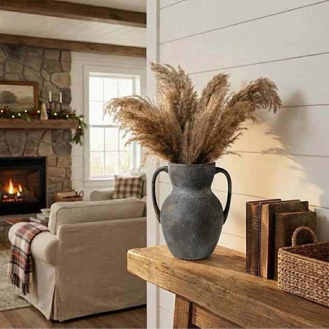 Emotionally Grounded Vase, Vaseking Large Ceramic Rustic Vasewith 2 Handles - Image 4