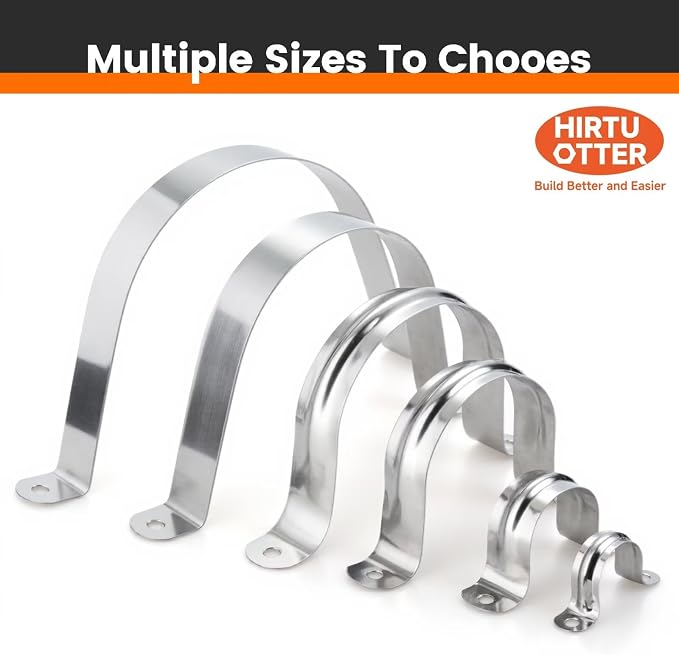 50 PCS 13/16 Inch, 304 Stainless Steel Extra Wide Pipe Clamps, Heavy-Duty Two - Image 5