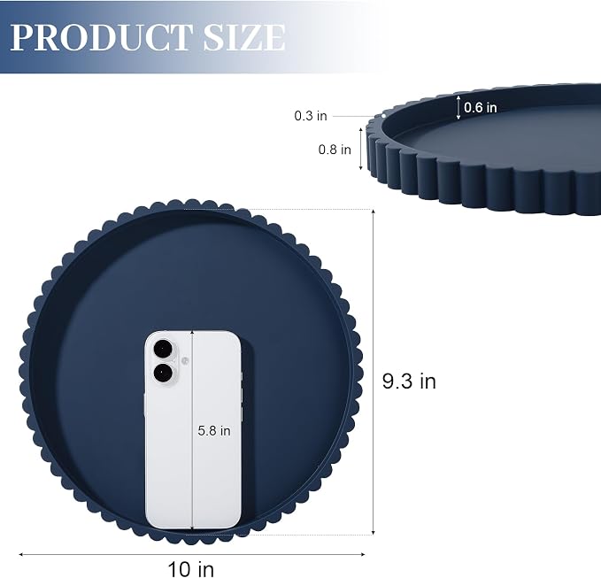 Round Bathroom Tray Perfume Organizer Coffee Table Decor, Heat-Resistant - Image 6