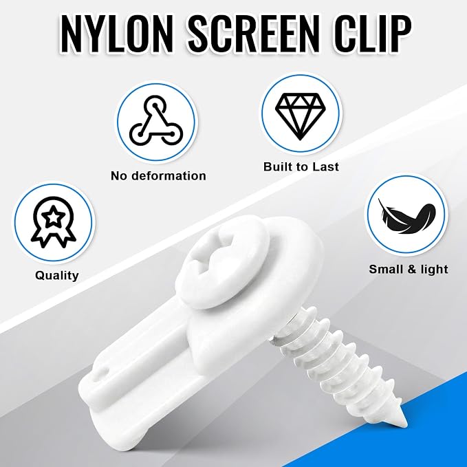 Blulu 12 Pack 13/16 x 1/2 Inches Flush Nylon Window Screen Clip - Image 3