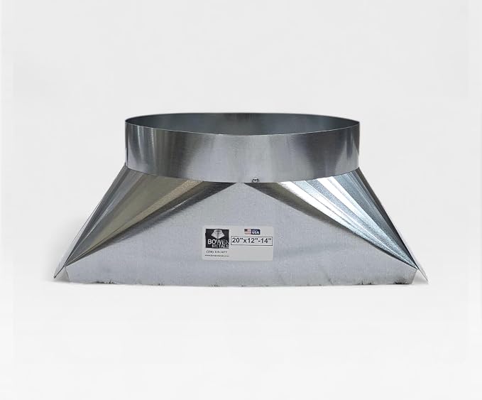 20"x12"-14" Square-to-Round Duct Transition Adapter by BowenMetals