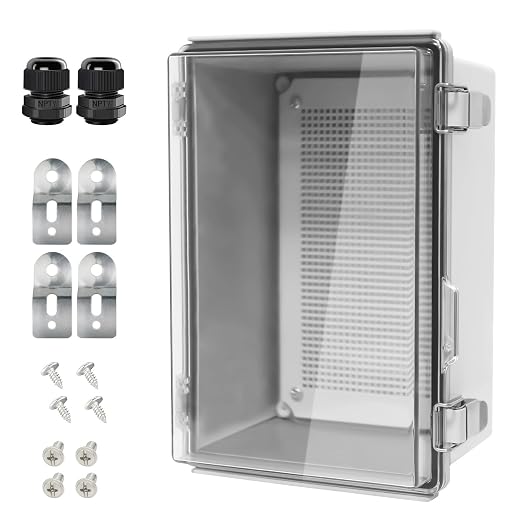 Electrical Box, IP67 Waterproof Hinged Clear Cover Stainless Steel Latch by LeMotech