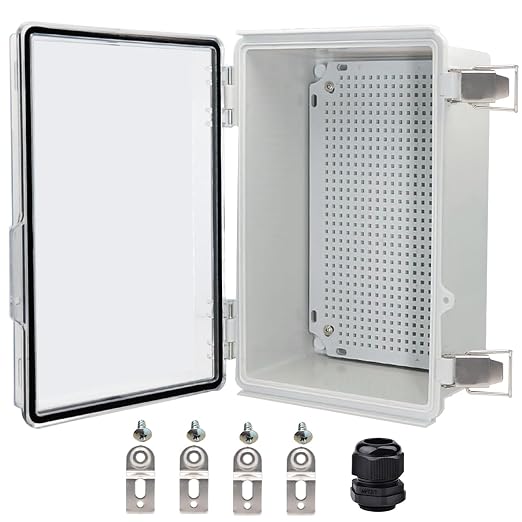Waterproof Electrical Box, IP67 Junction Box Stainless Steel Latch Hinged Clear by YETLEBOX