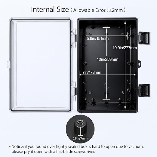 LeMotech Junction Box IP67 Waterproof Electrical Box ABS Plastic Hinged Shell - Image 4