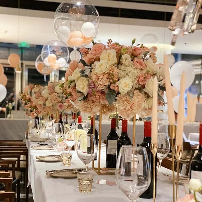 15.75inch 2 pcs Column Vases Gold Centerpieces - Image 5