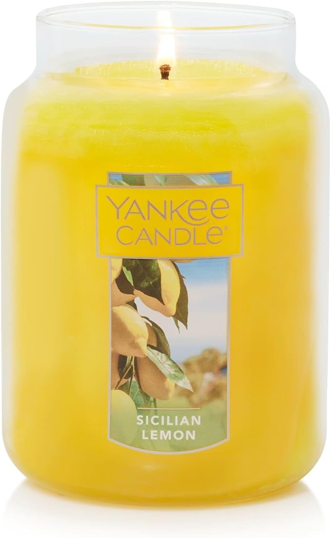 Yankee Candle Sicilian Lemon Scented Classic 22oz Large Jar Single Wick Candle - Image 3