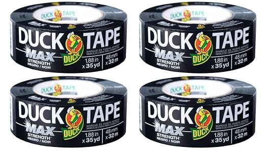 Duck Brand Max Strength Duct Tape, 4 Rolls, 1.88 Inch x 35 Yards Each by DuckBrand