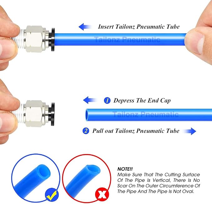 TAILONZ PNEUMATIC Elbow and Straight Combination 5/32 Inch Tube OD x 1/4 Inch - Image 5