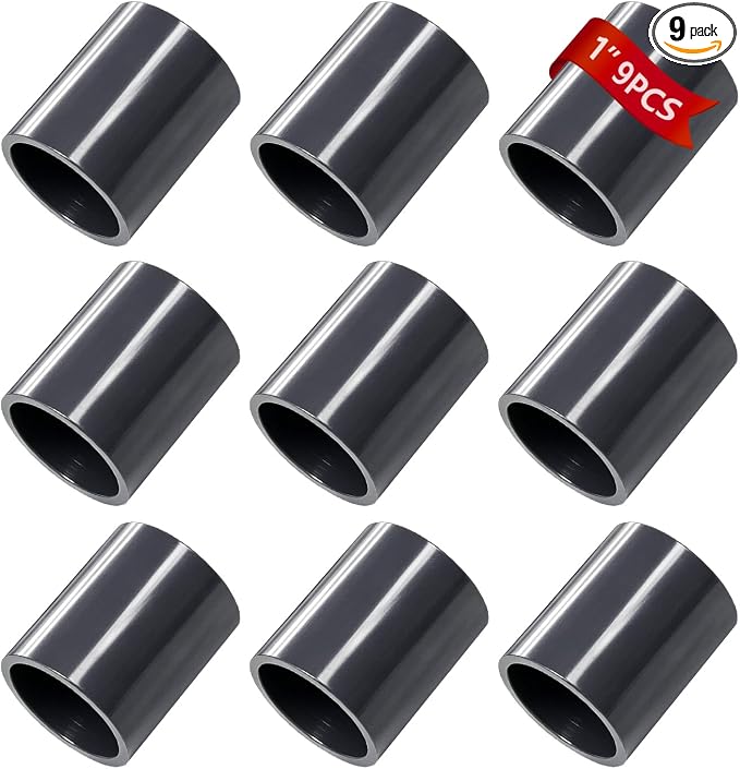 9PCS 1" Gray PVC Pipe Coupling Adapter Pipe Fittings Slip Socket PVC Connectors by tinoysian