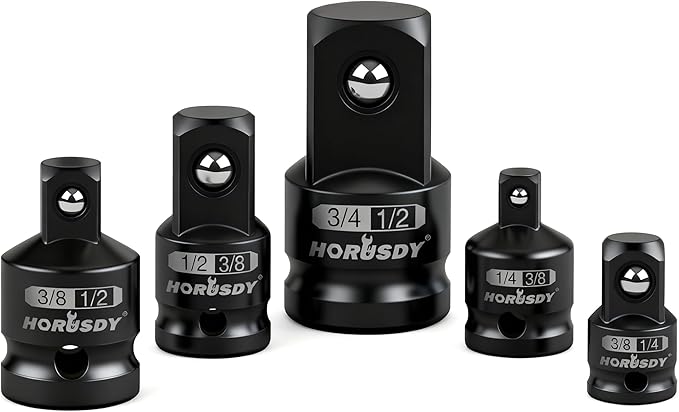 HORUSDY 5-Piece Impact Socket Adapter and Reducer Set, 1/4-Inch Hex Shank by HORUSDY