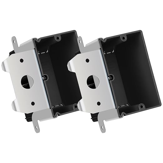 Outlet/Switch Adjustable Black Box，ETL Listed, 1-Gang Electrical Outlet Box by YQMIGU