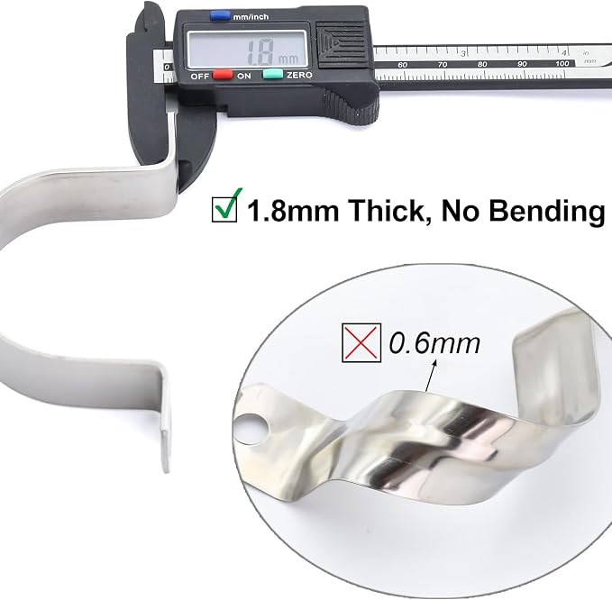 OD 2" Conduit Clamp 304 SS Pipe Support U Bracket, Tube Clamp - Image 4