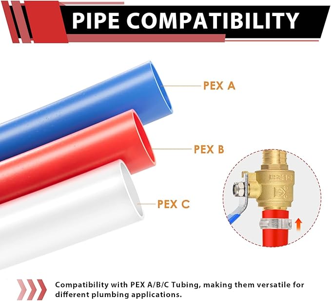 50-Pack 3/4" PEX Brass Ball Valve, Barb Crimp Pex Connection | Full Port Water - Image 5