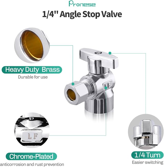4 Pack Premium Brass Chrome plated 1/2" FIP Female Thread x 3/8 Inch OD - Image 4