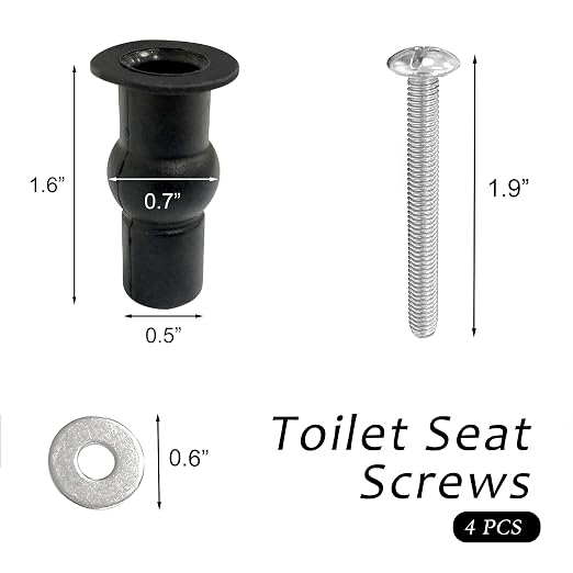 Quacc 4PCS Universal Toilet Seat Hinge Screws, Fixes Shifting Toilet Seat - Image 3
