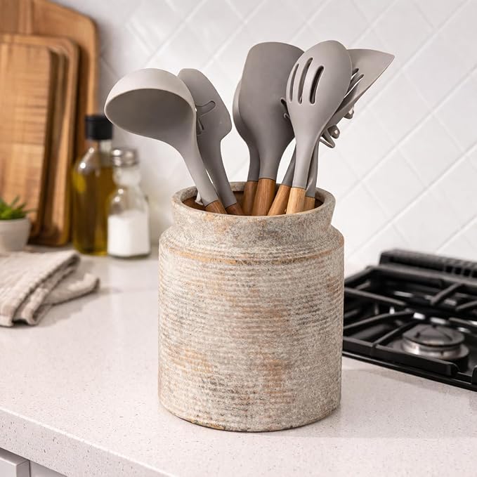 Ceramic Flower Vase 6.5 inch Farmhouse Rustic Vase - Image 4