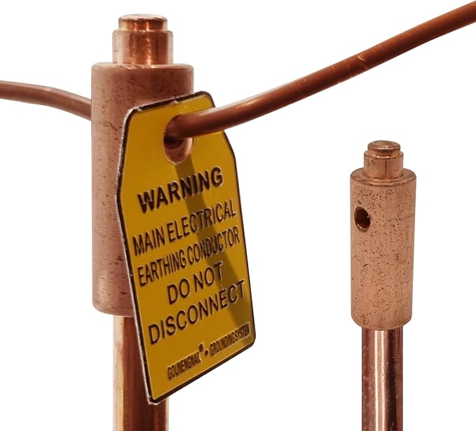 Copper Ground Rod Clamp with Electrical Tag, Loose-proof Ground Connector Lock - Image 2