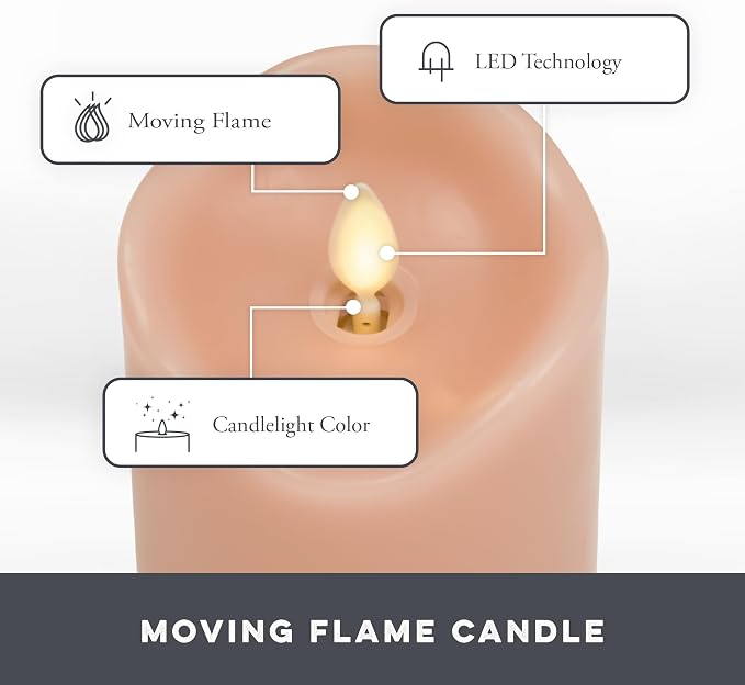 Co. Flameless LED Battery Operated Flickering Pillar Candles - Image 3