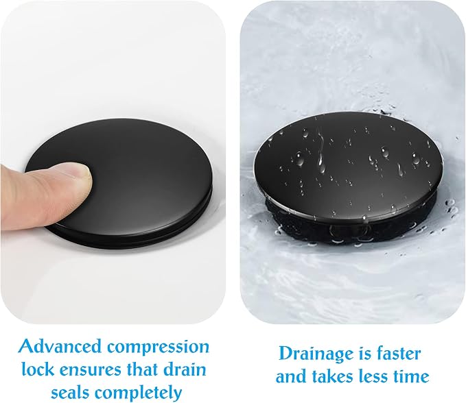 iFealClear 2 Pack Universal Pop Up Sink Drain Stopper - Image 3