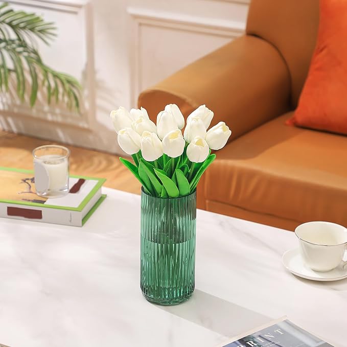 Ribbed Glass Vase, Flower Vases - Image 3
