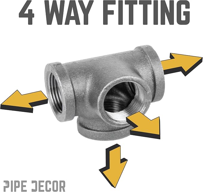 PIPE DECOR Side Outlet Tee Fitting, 3/4 Inch, DIY Furniture, and Standard 3/4 - Image 4