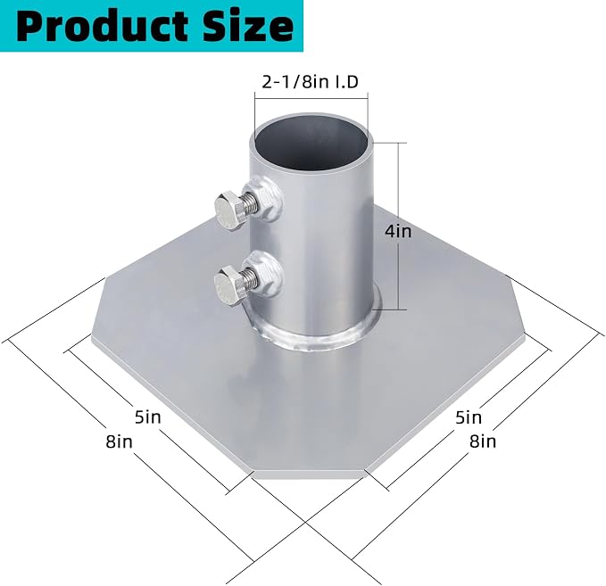 4 Pack Stationary Dock Base Plate, Floating Dock Brackets Hardware, Dock Foot - Image 2