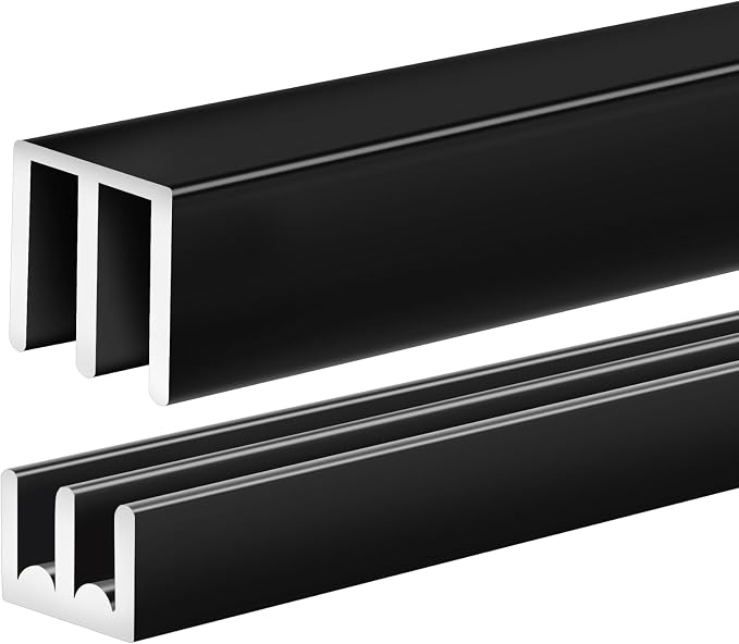 1 Set Metal Sliding Door Track Set, 4FT Metal Upper & Lower Tracks by Landical