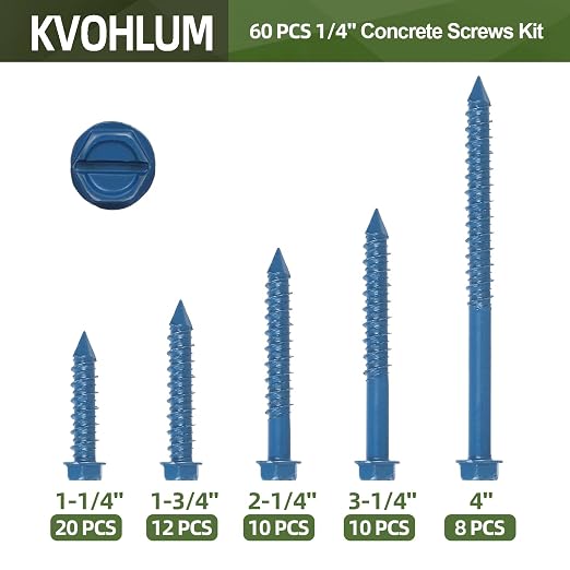 1/4" Hex Head Concrete Screws Anchor Kit, Brick or Stucco - Image 2