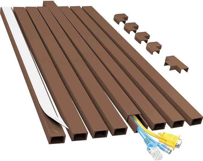 Yecaye Cord Covers for Wires on Wall, W0.95in H0.55in, Medium Cord Organizer by Yecaye