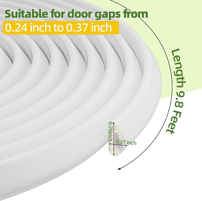 9.8ft V-Shape Foam Weather Stripping Door Frame Seal Strip, - Image 4