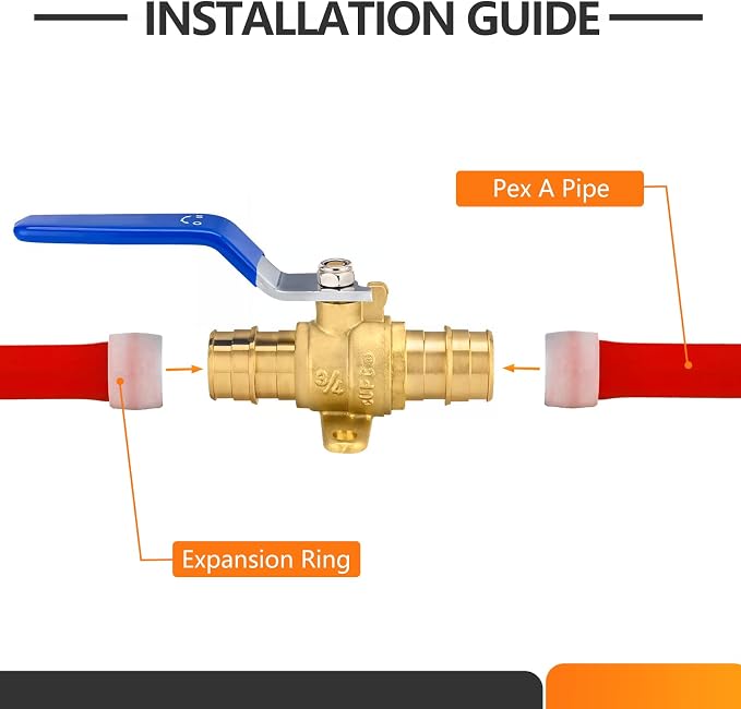 2PC HeSun 3/4 Inch PEX-A Expansion Ball Valve - Image 4